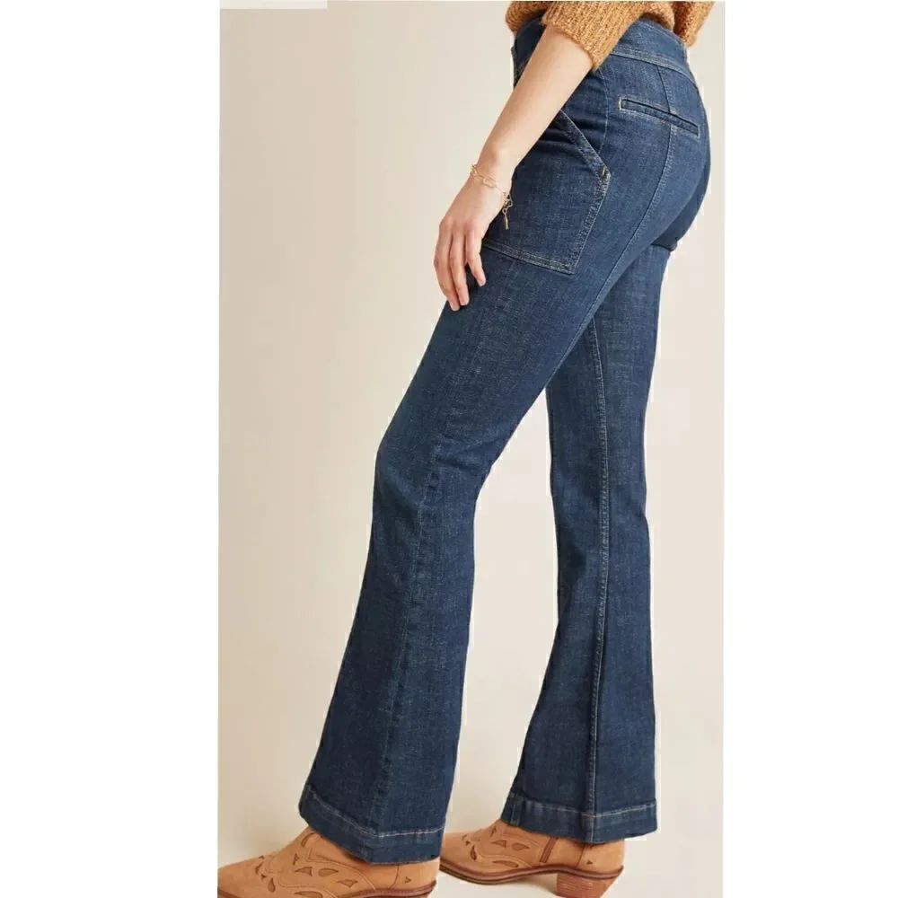 NWT 25 PILCRO HIGH RISE TROUSER BOOTCUT DOUBLE